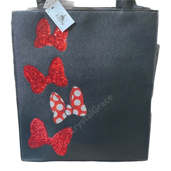 Disney Handbags - COPY - Disney Parks Exclusive Minnie Mouse black sequin Bow autograph purse tot…